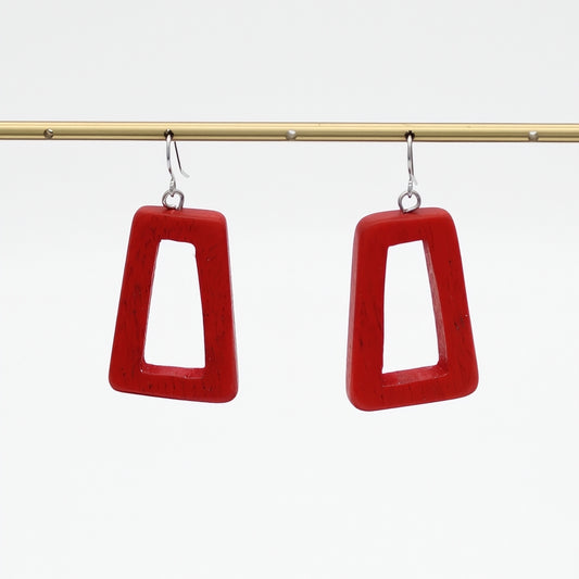 Red Driftwood Dangle Earrings