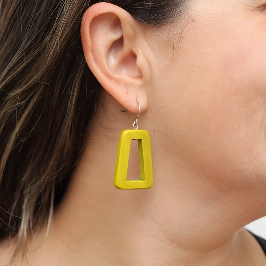 Lime Driftwood Dangle Earrings
