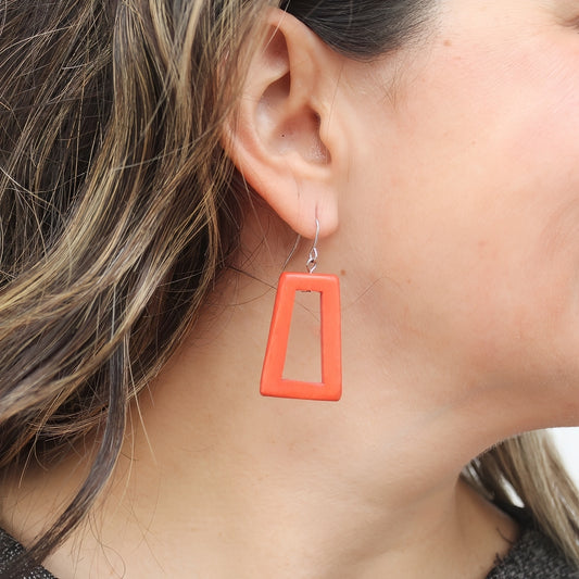 Orange Driftwood Dangle Earrings