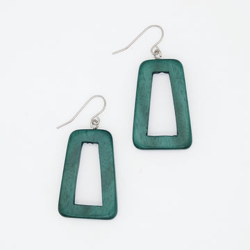 Green Driftwood Dangle Earrings