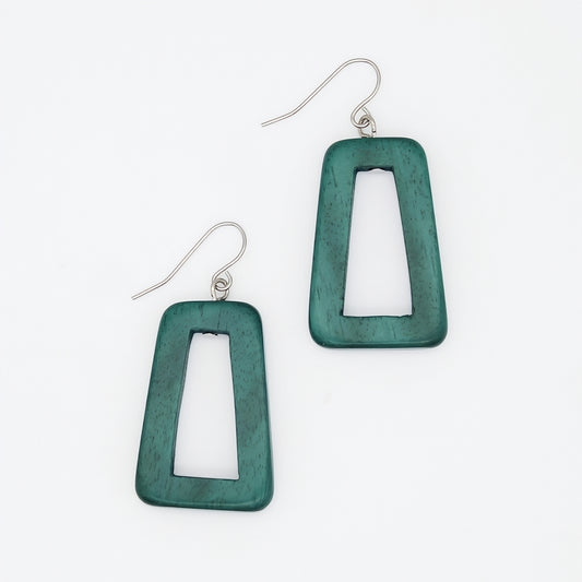 Green Driftwood Dangle Earrings