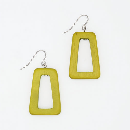 Lime Driftwood Dangle Earrings