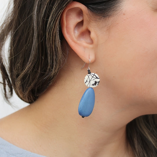 Confetti Grove Blue Statement Earring