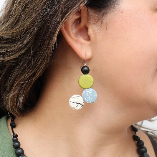 Meadow Mosaic Wooden Earring
