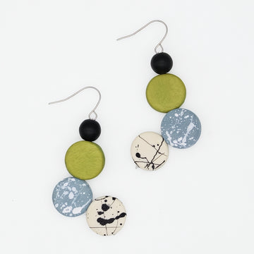 Meadow Mosaic Wooden Earring