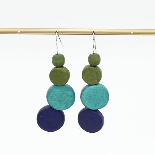 Ocean Meadow Wooden Earring
