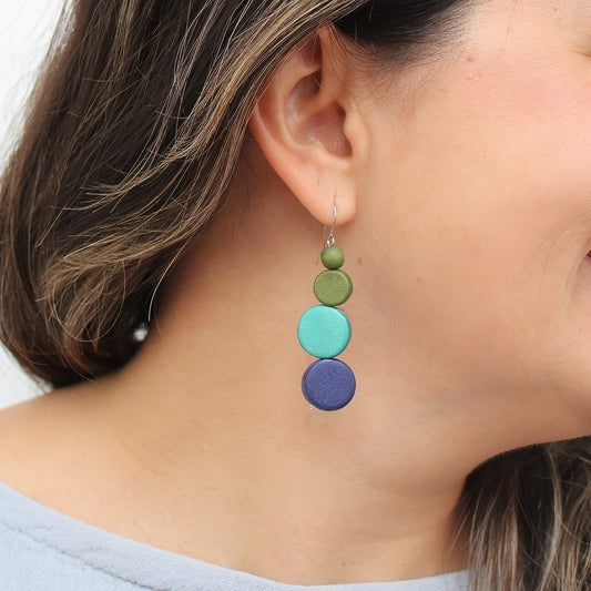 Ocean Meadow Wooden Earring