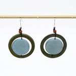 Blue Circle Cut-Out Earrings