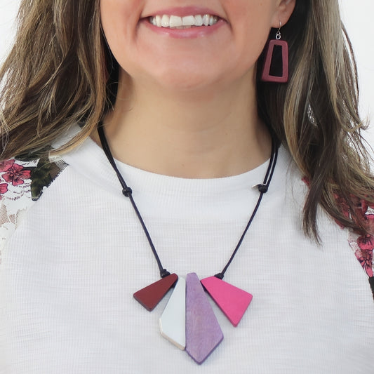 Kyla Trapezoid Pink Necklace