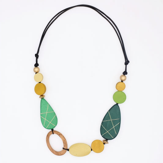 Laken Carved Wood Link Necklace