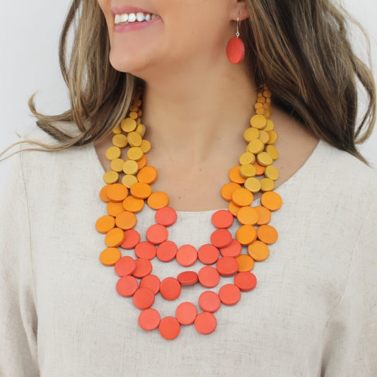 Spiced Sunrise Ombre' Bead Necklace