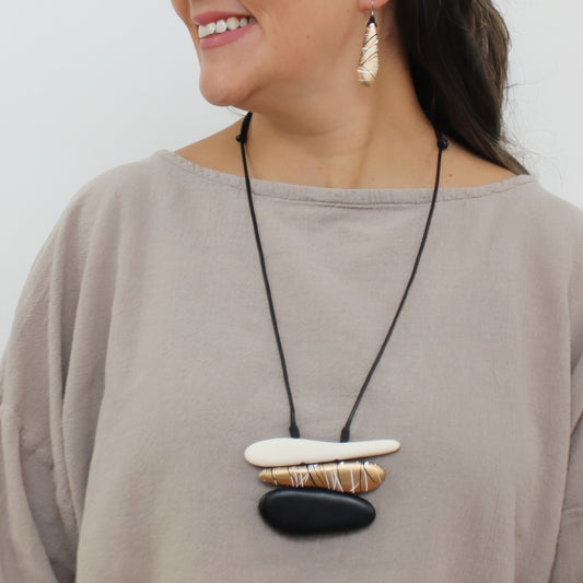 Zen Balance Wooden Statement Necklace