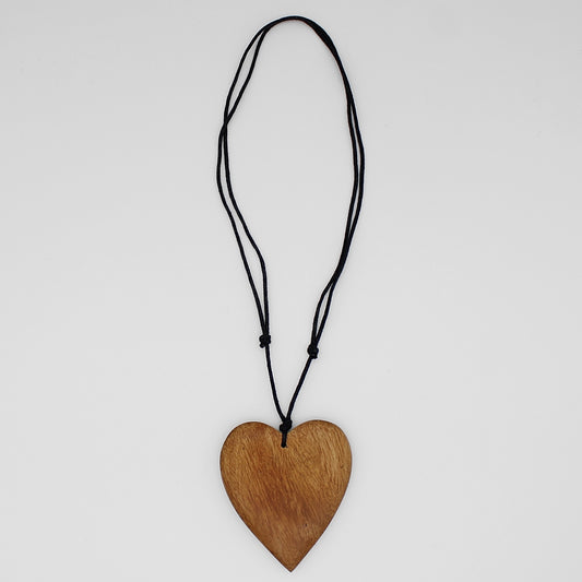 Gold Gabi Heart Wood Necklace