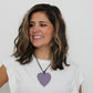 Lavender Gabi Heart Wood Necklace