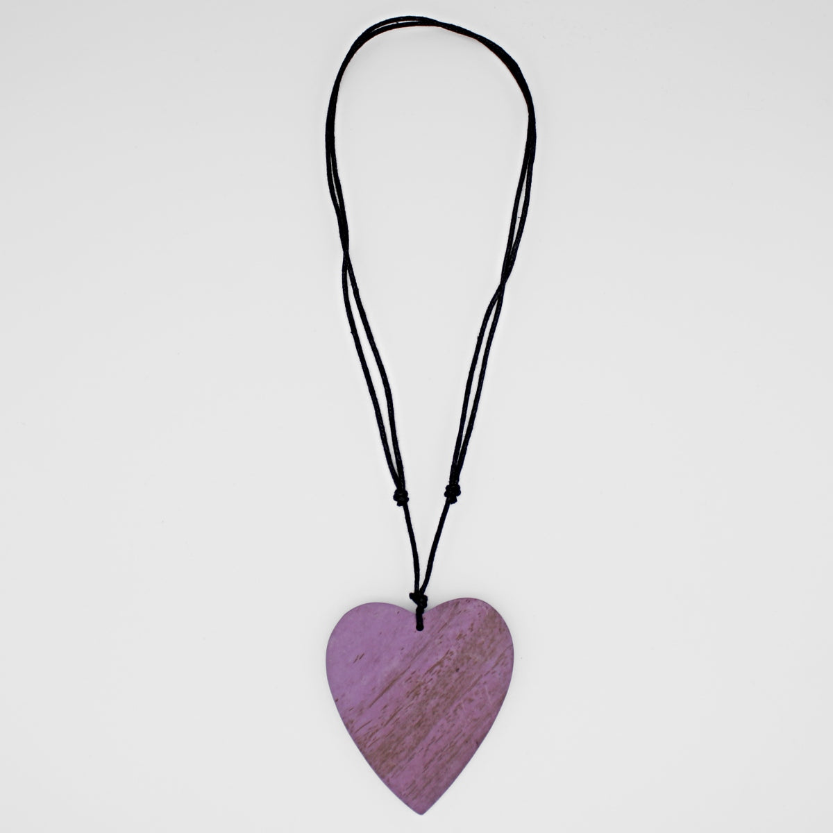 Lavender Gabi Heart Wood Necklace
