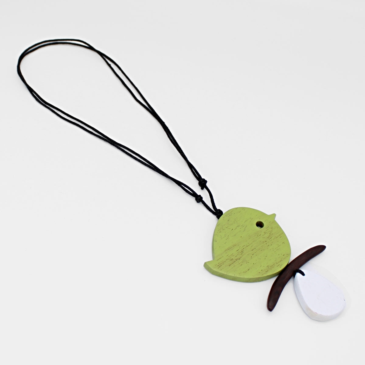 Green Robin On A Branch Necklace