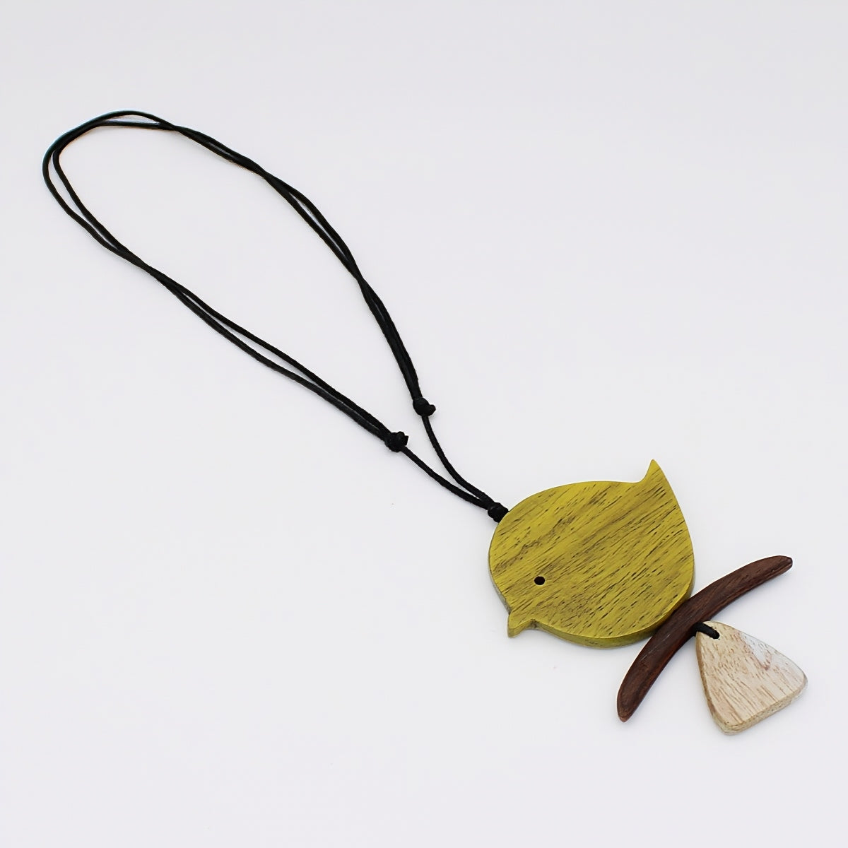 Yellow Robin On A Branch Necklace