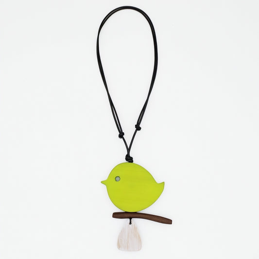 Lime Robin On A Branch Necklace