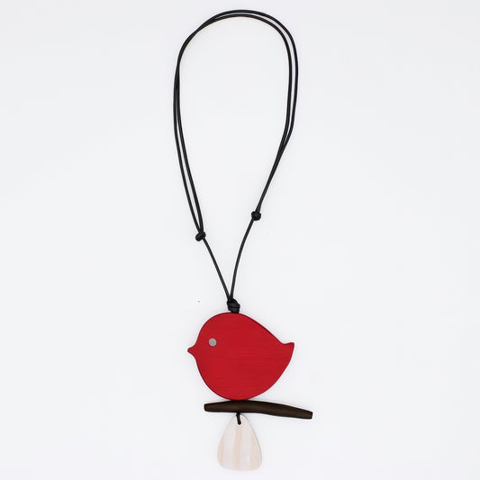 Red Robin On A Branch Necklace