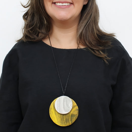 Yellow Round Double Whitney Pendant