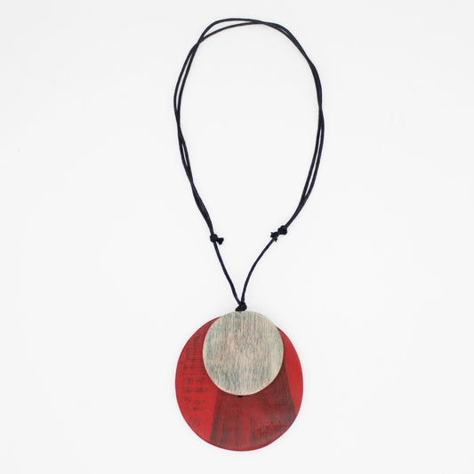 Red Round Double Whitney Pendant