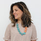Aqua Charmaine Wooden Heart Necklace
