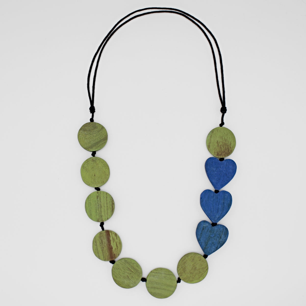 Lime Charmaine Wooden Heart Necklace