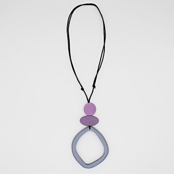 Gray Curved Circle Pendant