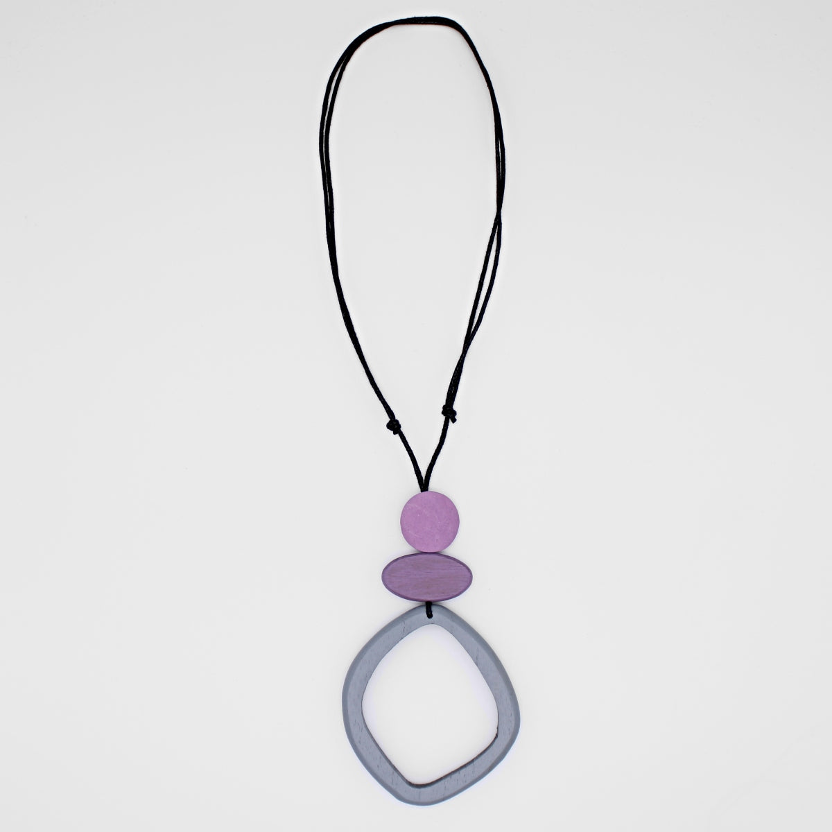 Gray Curved Circle Pendant