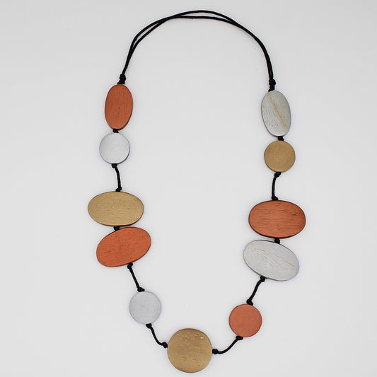 Bronze Journi Wood Bead Necklace