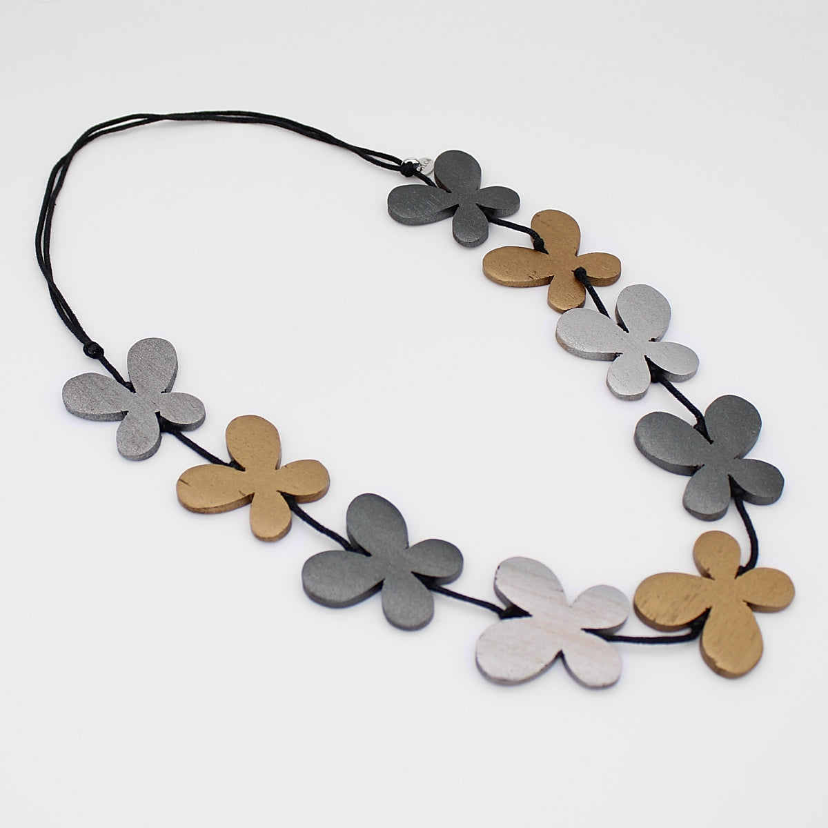 Metallic Wood Monarch Necklace