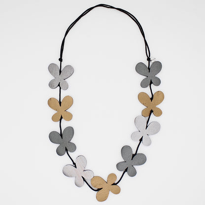 Metallic Wood Monarch Necklace