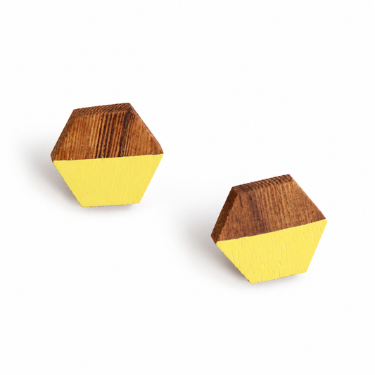 Hexagon Wooden Post in Yellow
