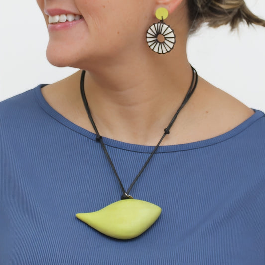Chartreuse Robin Pendant Necklace