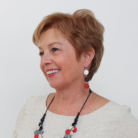 Red Ashlyn Dangle Earring - Sylca Designs - Chunky Jewelry 