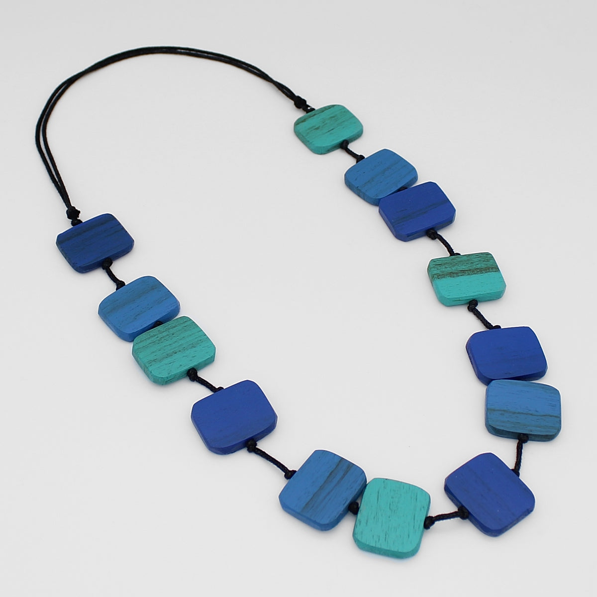 Shades of Blue Shelby Wood Necklace