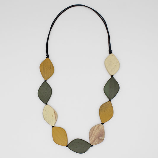 Contemporary Wood Bead Spice Necklace