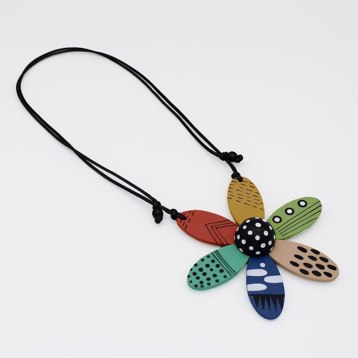 Garden of Color Flower Pendant Necklace - Sylca Designs - Chunky Jewelry 