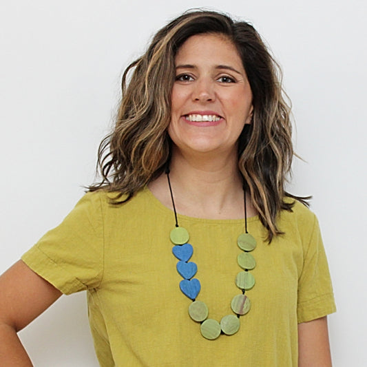 Lime Charmaine Wooden Heart Necklace