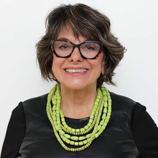 Lime Multi Strand Wood Jordana Necklace - Sylca Designs - Chunky Jewelry 