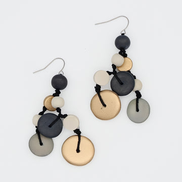 Grey Juliette Drop Statement Earrings