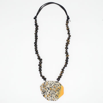 Mustard Cheetah Pendant Necklace
