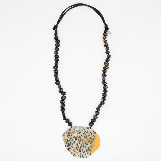 Mustard Cheetah Pendant Necklace