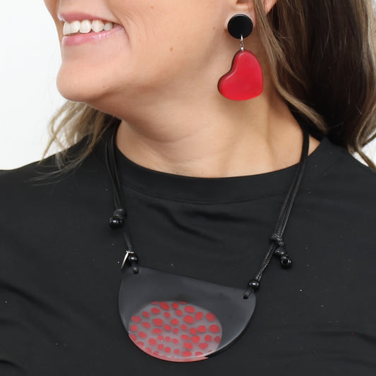 Red and Black Stella Pendant Necklace