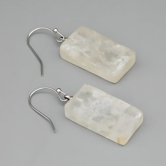 White Vega Earrings - Sylca Designs - Chunky Jewelry 