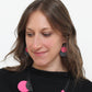 Pink Paris Leather Earrings