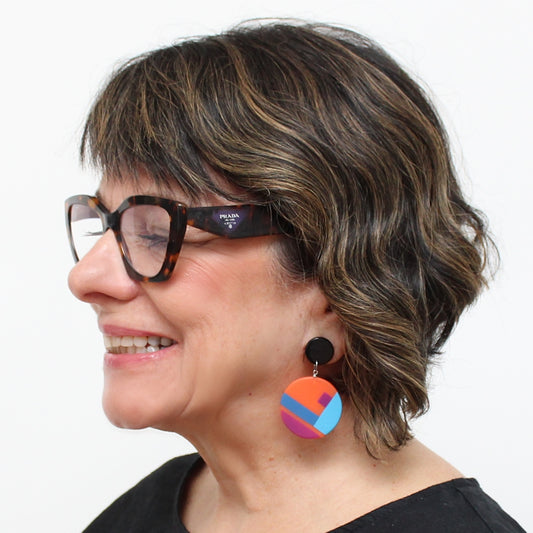 Orange Multi Poppy Earrings