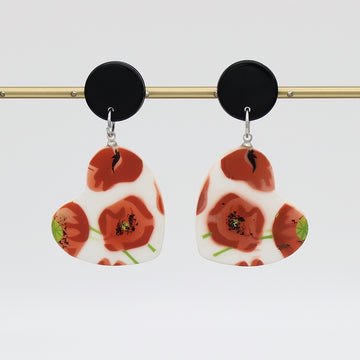 Poppies Heart Earrings