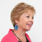 Blue Rectangle Dangle Earrings
