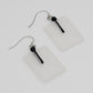 Frosted Rectangle Dangle Earrings